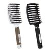 Kertiberif Boar Bristle Hair Brush 2PCS, Curved Vented Detangling Brush for Wet and Dry Hair, Styling Paddle Hairbrush for Women Men Kids Curly Straight Thick Long or Short Hair