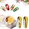 Gold Chrome Nail Powder - Christmas Nails Mirror Effect Metallic Nail Powder Manicure Pigment, High Gloss Glitter Chrome Nail Art Dust Nail Powder.