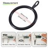 WANXIANG 20 pcs Metal Curtain Rings with Eyelet, 1-1/4 inch Inner Diameter,Fits Up to 1 Inch Rod, Black