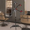 RustyVioum 5 Head Infrared Light Heat Therapy Red Lamp, 750W Salon Hair Perming Dyeing Styling Adjustable Height, Infrared Heater Salon Vaporizer with Rolling Wheels 5-head Salon Hair Steamer