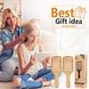 Pack of 2 Bamboo Hair Brushes, 100% Natural Eco-friendly Hair Brush with Bamboo Bristles, Massages Scalp Anti-Static Hair Detangle for All Types, Lightweight (Paddle)
