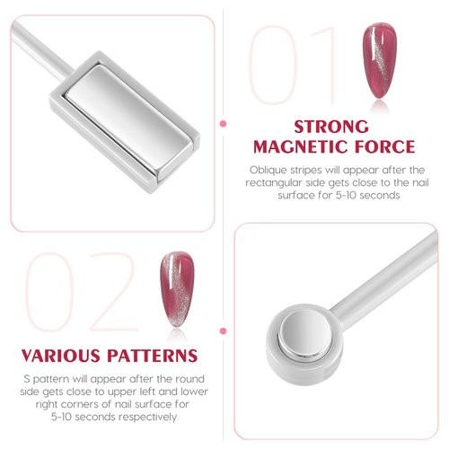 Frcolor Double-head Magic Magnet Stick For 3D Magnetic Cat Eye Gel Nail Polish Nail Art Manicure Tool