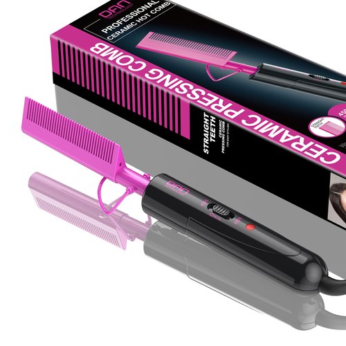 DAN Technology Dual voltage hot comb,electric hot comb hair straightener,Small hot comb for lace front wigs,hot comb for black hair,ceramic hot comb electric for wigs…