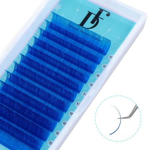 Blue Lash Extension Volume Eyelashes Extensions 0.05 C 8-15mm Lash Tray Individual lash Extensions Classic Lash Extensions Soft Matte Black Single Lashes for Professional Salon Use