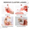 QUEWEL Lash Clusters Glue Remover 75ml Cluster Lashes Remover with Cotton Pads& Brushes Eye Remover for Eyelash Clusters Gentle Water-Oil Texture DIY Lash Extensions Remover