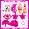 7 Pcs Pink Birthday Balloons for Girls,Princess Birthday Party Supplies,Girl Birthday Balloons Decorations,Hot Pink Balloons Set for Princess Doll Theme Party Birthday Party Baby Shower Supplies (4th)