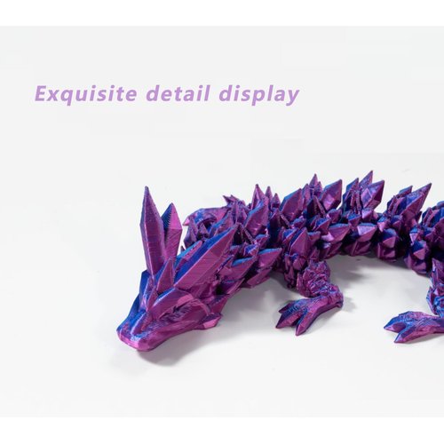 3D Printed Dragon,Chinese Dragon,Dragon Statue 12 in Fidget Toys for Autism/ADHD,3D Printed Gift Toy, Executive Desk Toys,Home Office Decor (Blue Sliver)