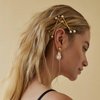 FRDTLUTHW 4PCS X Shaped Gold Metal Hair Bobby Pins,Pearl Hair Barrettes,Small Cute Hair Clips,Fashion Non Slip Styling Hair Accessories for Women(Gold)