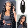 INSTASTYLE 30 Inch Synthetic Curly Wigs for Women Long Black Hair Wig Lace Front 4" Simulated Scalp Natural Loose Deep Wave Crimps Curls Wig As Hair Replacement Wigs 1B