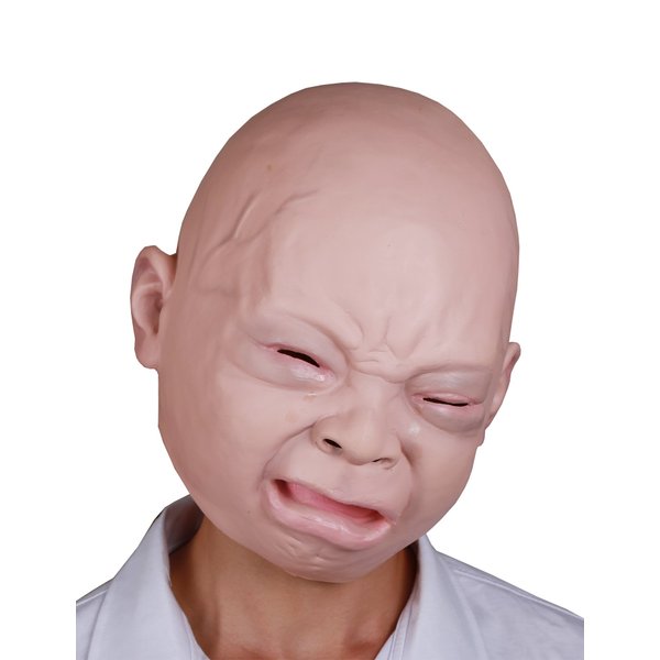 LarpGears Halloween Costume Party Baby Mask Full Head for Adults Latex Cry Baby Mask