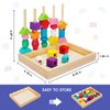 TooyBing Montessori Wooden Lacing Beads Toys for 2 3 4 Year Old Toddler Kids, Sequencing & Stacking Block Toy with Storage Box, STEM Preschool Learning Toys, Christmas Birthday Gifts for Boys Girls