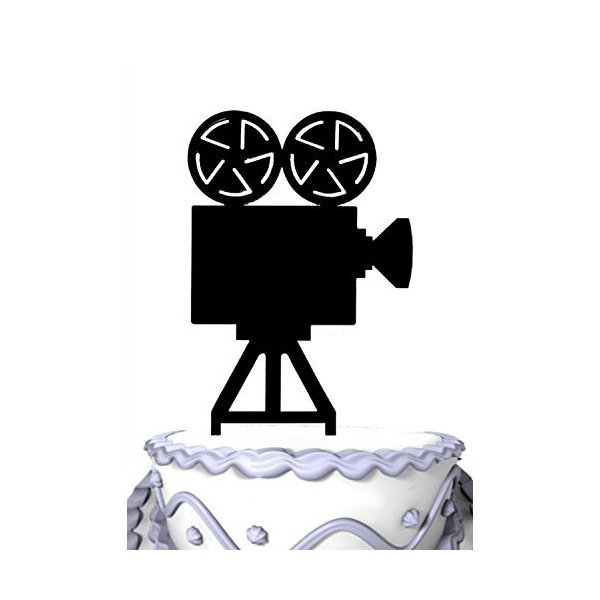 Meijiafei Movie Camera Cake Topper Acrylic Cake Topper Decoration