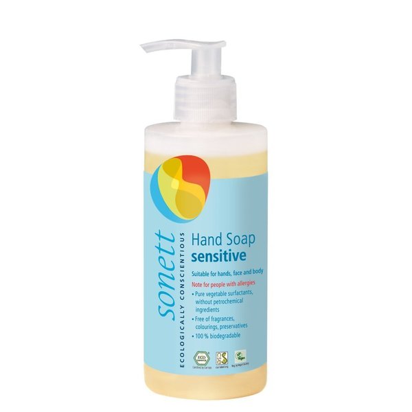 Sonett Organic Hand Soap Sensitive Liquid Body Care Suitable For Hands, Face And Body (1 Count) Certified Organically Grown