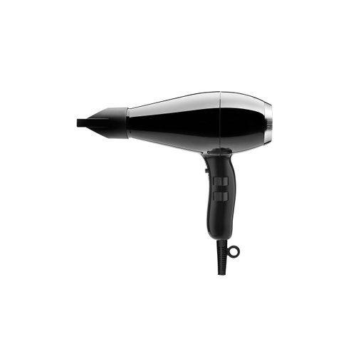 Elchim Milano Ceramic Hair Dryer Ultra Slim & Lightweight Salon Professional Blow Dryer and Ergonomic Design, Concentrator Included, Fast Drying, Quiet, Black/Silver, 2000 Watt