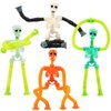 4PCS Telescopic Suction Cup Skeleton Toys, Shape Changing Telescopic Pop Tube Halloween Skeleton Fidget Toys, Skeleton Action Figure for Halloween Party Favors Kids Toddler Gift