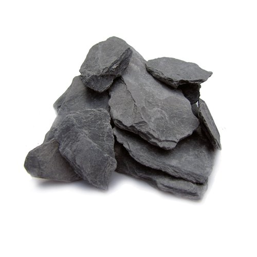 Natural Slate Stone 1 to 3 Inches - USA Sourced and Packaged for Aquascaping Aquariums, Terrariums, Paludariums, Reptile Enclosures, Wargaming, Models, Mosaic Art, Miniature Fairy Gardens (2lbs Grey)