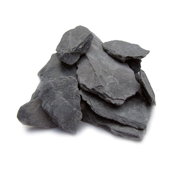 Natural Slate Stone 1 to 3 Inches - USA Sourced and Packaged for Aquascaping Aquariums, Terrariums, Paludariums, Reptile Enclosures, Wargaming, Models, Mosaic Art, Miniature Fairy Gardens (2lbs Grey)