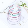 Lawie 18 Pack Colorful Plain Blank Cloth Satin Fabric Covered Slim Thin Hard Metal Headband Skinny Wire Hair band Elastic Hair Hoop Clasp Tiara Crown Headpiece Craft DIY Accessories for Women Girls