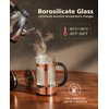 BAYKA 34 Ounce 1 Liter French Press Coffee Maker, Glass Classic Copper Stainless Steel Coffee Press, Cold Brew Heat Resistant Thickened Borosilicate Coffee Pot for Camping Travel Gifts