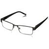 Foster Grant Chip Reading Glasses, Gunmetal/Transparent, 59 mm