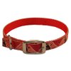 CuteNFuzzy Hand Painted Leather Overlay Dog Collar, Red, 16"