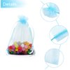 Dealglad 50Pcs Organza Bags 4x6 Inches, Sky Blue Sheer Drawstring Baby Shower Favor Bags Mesh Jewelry Pouches Wedding Candy Gift Bags
