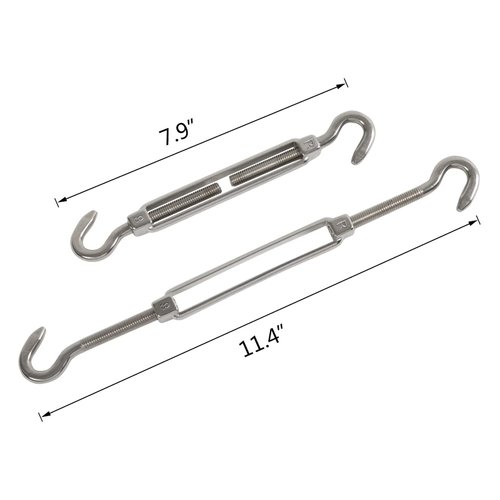 DOEWORKS Sun Shade Sail Kit 8 Inches for Rectangle or Triangle Sails, Heavy Duty Stainless Steel for Outdoor Using