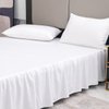 White Ruffled Bed Skirt with Split Corners 14 Inch Drop, TSUTOMI Bed Skirt Queen Size