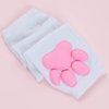 Nydotd Cat Paw Pad Mittens Gloves Kawaii Pink 3D Claw Fingerless Cute Cat Cosplay Gloves Sleeve for Girls Halloween Party (White, Long)