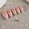 4 Sheets Embossed Bow Nail Stickers,Cute Bows Ribbon Nail Art Stickers Pink Red White French Bowknot Star Heart Nail Decals Y2K Butterfly Sticker Nails for Nail Design Nail Decor Nail Art Supplies