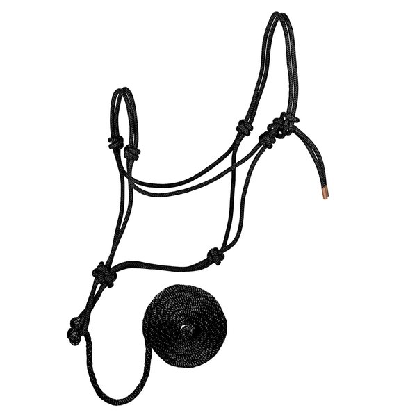 Weaver Leather Diamond Braid Rope Halter and Lead, Black