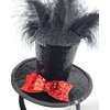 Hikkcos Black Mini Top Hat Headband with Feathers Halloween Party Tea Party Mardi Gras Costume Parade Supplies