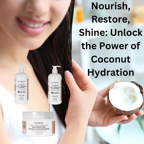 Coconut Daily Hydration Hair Care Bundle | Conditioner(17 Fl. oz), Shampoo(17 Fl.oz), Leave-in Conditioner(10 oz) | Hydrating, Fortify, Anti-Frizz/Breakage for Healthier Hair