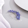 Chargances Bridal Crystal Hair Comb Blue Wedding Rhinestone Hair Side Comb Fashion Handmade Hair Accessories for Bride Wedding Prom Flower Girl Headpieces (Royal Blue)