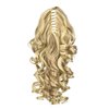 SWACC 12-Inch Short Screw Curls Claw Clip Ponytail Extensions Synthetic Clip in Drawstring Curly Ponytail Hairpiece Jaw Clip Hair Extension (Dark Honey Blonde/Bleach Blonde Highlights-16H613#)