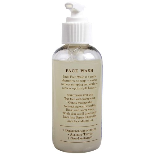 Lindi Skin Face Wash for Dry & Sensitive Skin - Gentle, Moisturizing Formula That Hydrates & Refreshes Your Body and Scalp - Reduce Facial Rashes, Redness, and Iitching (4 fl oz)