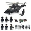 Toysvill SWAT Police Military Building Block Set| Soldiers Minifigures (8 PCS) + Police Helicopter and Accessories Gift for Kids