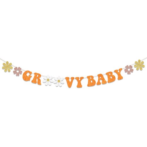 Groovy Baby Shower Decorations, Groovy Baby Banner, Groovy Retro Hippie Boho Peace Love 70s Baby Shower Party Supplies