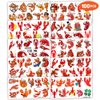 100PCS Seafood Crawfish Boil Temporary Tattoos Stickers Themed Birthday Party Supplies Favors Decorations Summer Crayfish Lobster Shrimp Tattoo Sticker Gifts For Boys Girls School Prizes Carnival