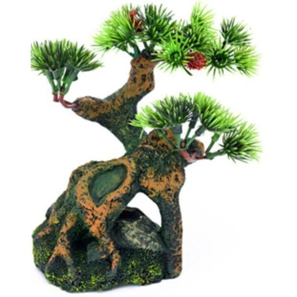 Penn-PLAX Deco-Replicas Bonsai Tree on Rocks Aquarium Decoration – Safe for Freshwater and Saltwater Fish Tanks – 6” Height