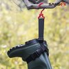 SAMSFX Fishing Wader Boot Hanger Hanging Strap Belt with Swivel Hook (Plastic Hook, Red)