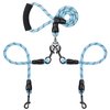 Double Dog Leash, 360° Swivel No Tangle Dual Dog Leash, Comfortable Shock Absorbing Reflective Climbing Rope for Two Dogs Walking and Training (Blue, S/8-45 ibs)