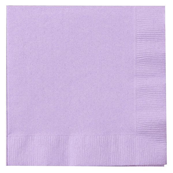 Creative Converting Touch of Color 2-Ply 50 Count Paper Beverage Napkins, Luscious Lavender