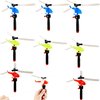12 Pack Flying Toy Hand Helicopter Flying Planes Toys Plastic Flying Helicopter Airplane Toys for Kids Outdoor Party Favors Classroom Prizes Birthday Gift, Random Color