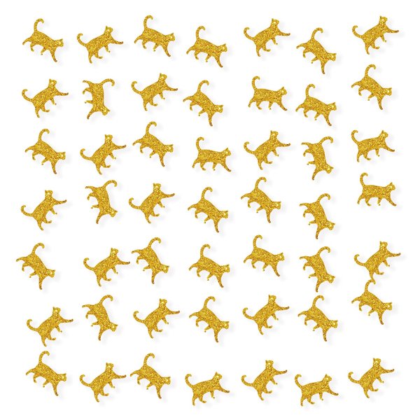PINKAAJ Set of 100 Cat Confetti, Glitter Cat Paper Scatter, Cat Birthay Party Confetti, Cat Smash Cake Decor, Pet Cat Birthday Party Decor, Kitty Birthday Party Supplies (GOLD)