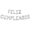 KatchOn, Silver Feliz Cumpleanos Balloons Banner - 16 Inch | Silver Feliz Cumpleanos Banner for Feliz Cumpleanos Decorations | Mylar Happy Birthday Balloons Letters for Spanish Birthday Decoration