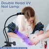 UV LED Nail Light - Double-Headed Gooseneck Gel X Nail Lamp, Portable 3W USB LED Nail Lamp for Gel Polish 15S Fast Drying for Gel X Nails Nail Dryer with White Light for Nail Drying for Salon Home DIY
