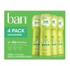 Ban Original Unscented 24-hour Invisible Antiperspirant, 3.5oz Roll-on Deodorant for Women and Men, 4-pack, Underarm Wetness Protection, with Odor-fighting Ingredients