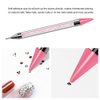 Tovip 2PCS Dual-Ended Nail Rhinestone Picker Wax Tip Pencil Pick Up Applicator Dual Tips Dotting Pen Beads Gems Crystals Studs Picker with Acrylic Handle Manicure Nail Art Tool