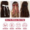 Satin Hair Bows Hair Clips for Women, 3-Pack Satin Metal Hair Bows Barrettes Set, Stylish Bow Hairpin Bow Hair Clips for Women Girls (Red White Black)